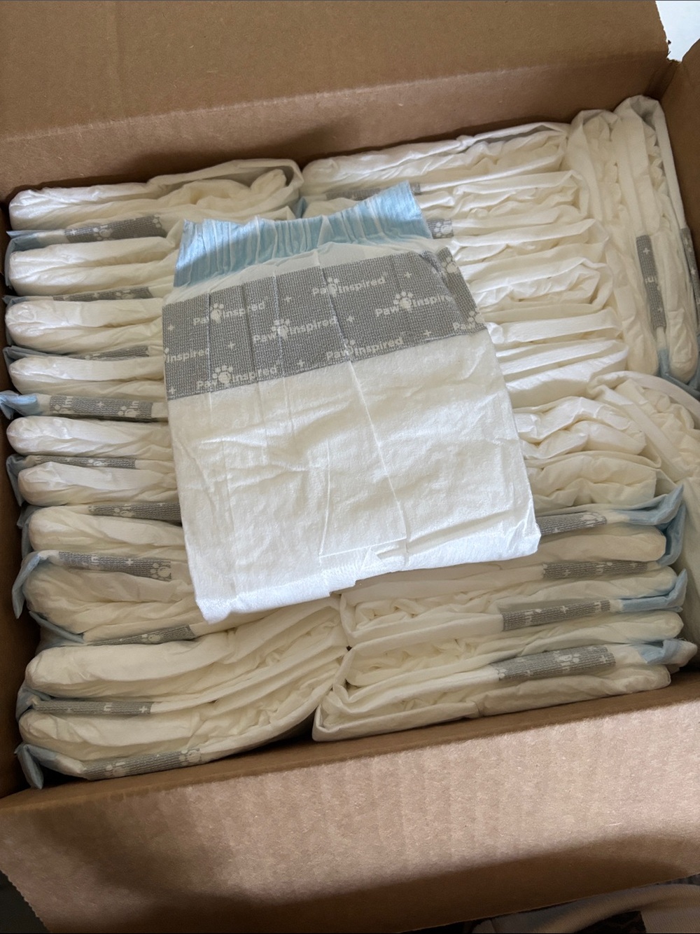 Disposable Pet Training Underwear White with Light Blue Waistband 26 left pcs